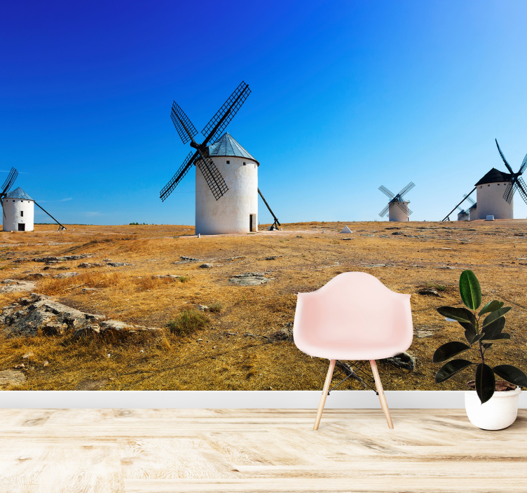Windmill Landscape landscape wall mural - TenStickers