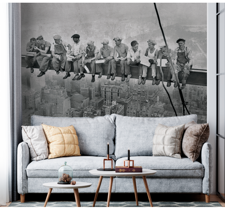 Workers on Beam people wall mural - TenStickers