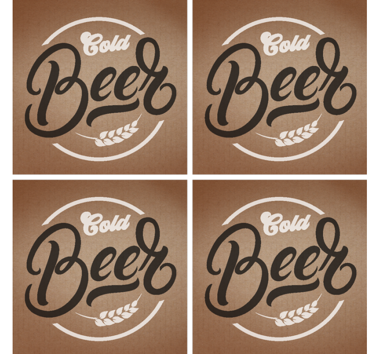 Beer mats with stylish cold beer typography - TenStickers