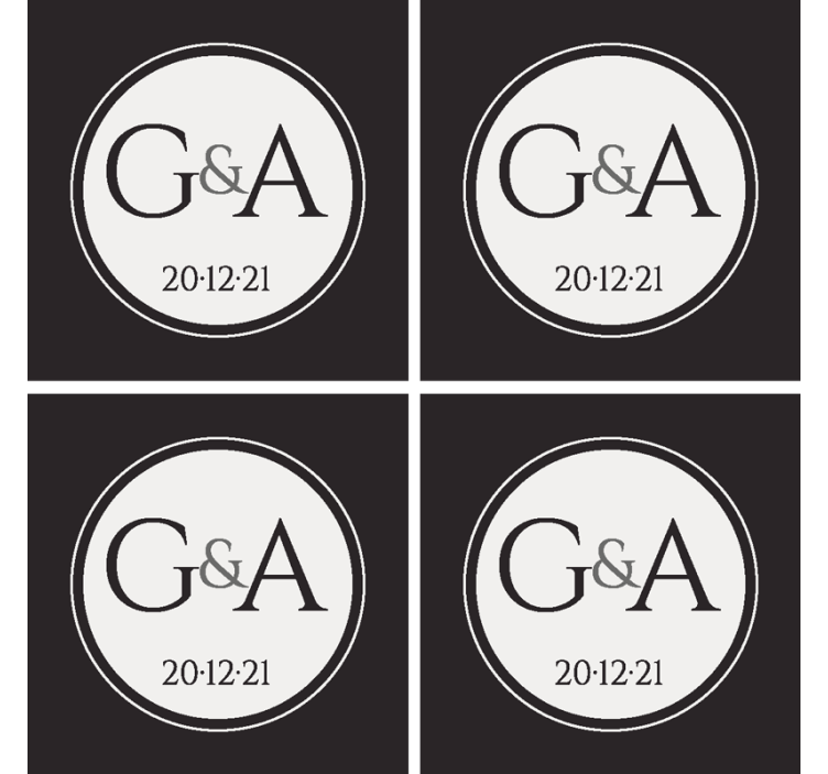 Personalized Classic Wedding Coaster - TenStickers