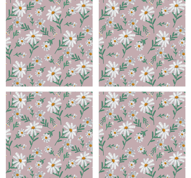 Coasters with floral pattern background - TenStickers