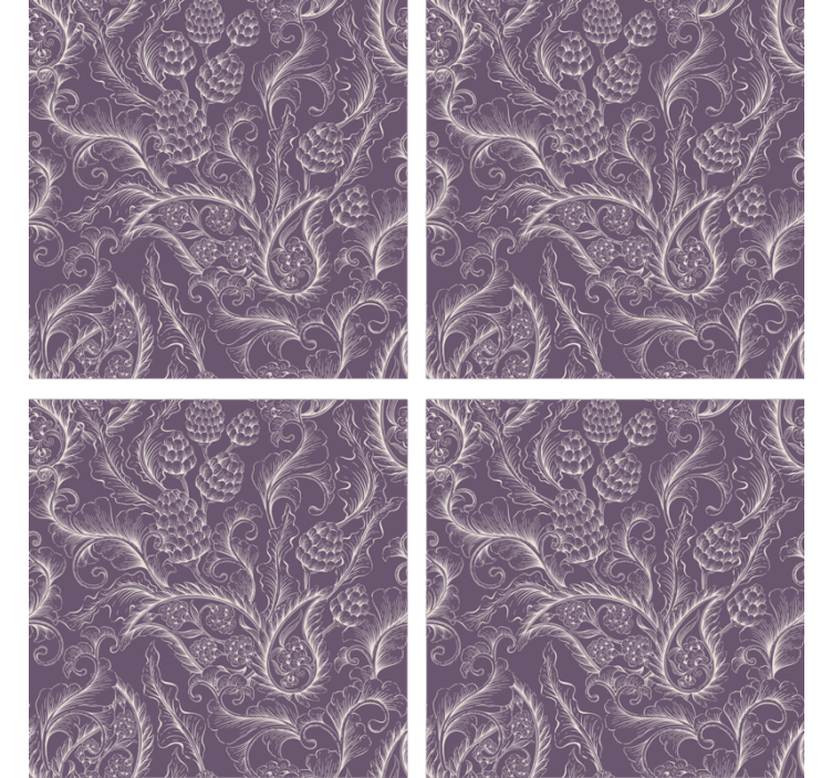 Graceful botanical motif coasters - TenStickers