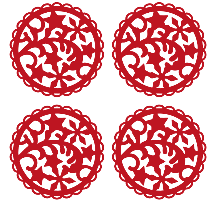 Geek coasters intricate red pattern - TenStickers