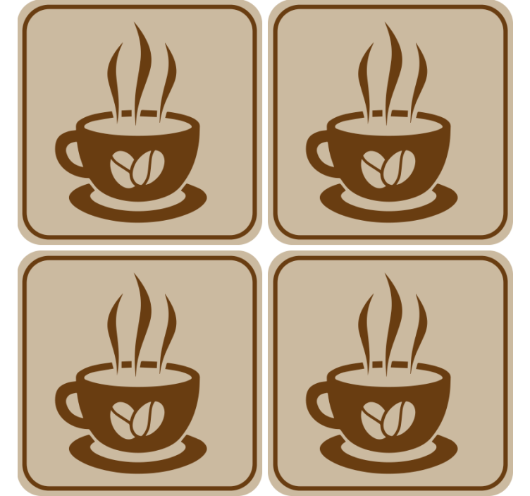 Coffee Cup Emblem modern coasters - TenStickers