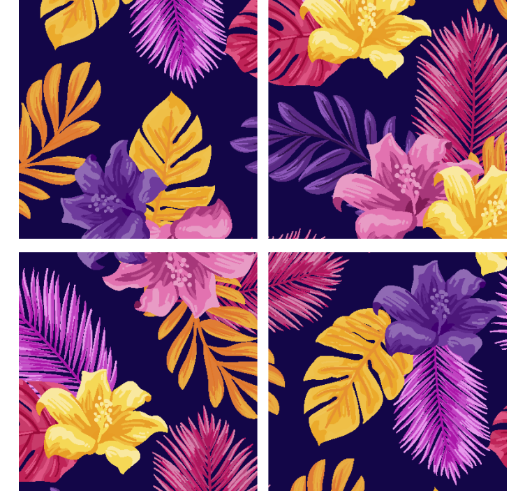Modern coasters with tropical leaf design - TenStickers