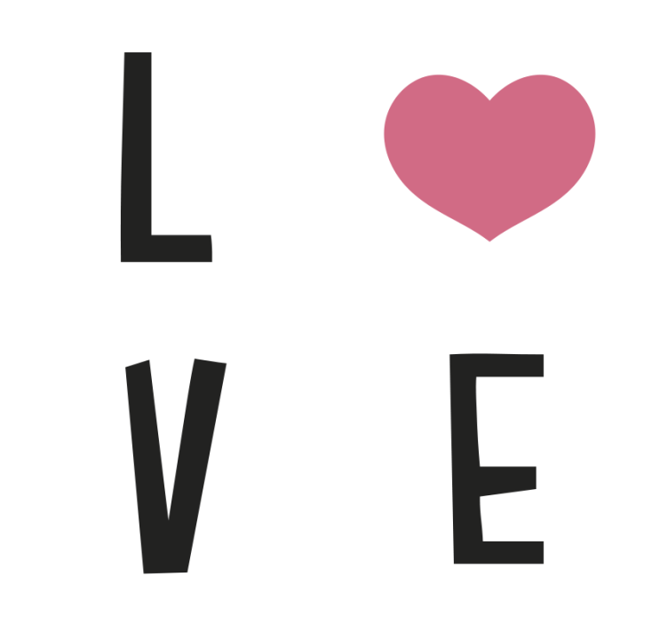 Love text modern coasters - TenStickers