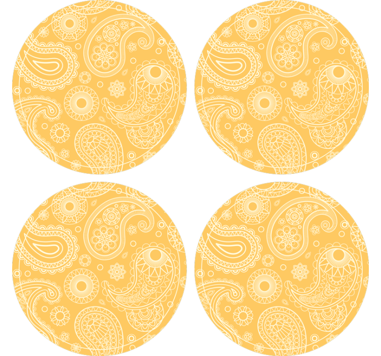 Coasters with intricate paisley design - TenStickers
