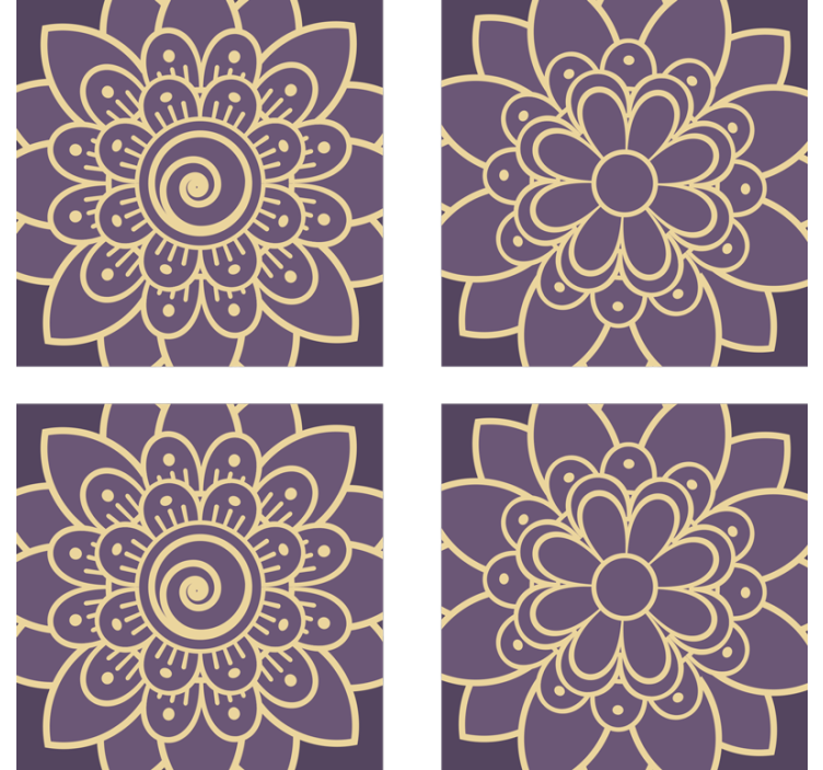Coasters with floral golden designs - TenStickers