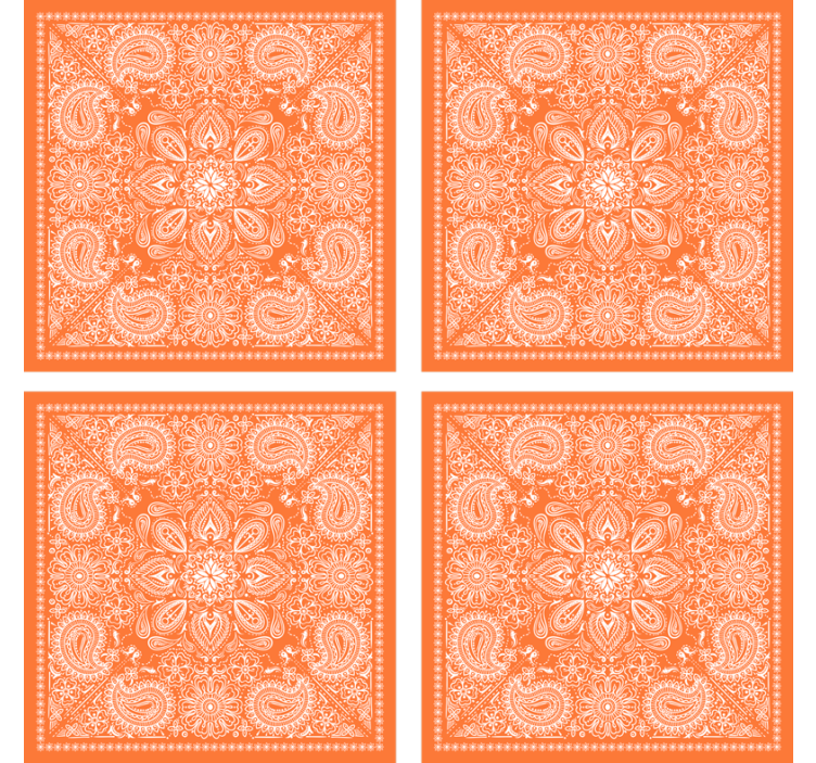 Coasters with detailed paisley motif - TenStickers