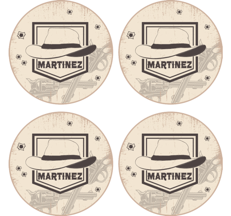 Geek coasters western hat and guns - TenStickers