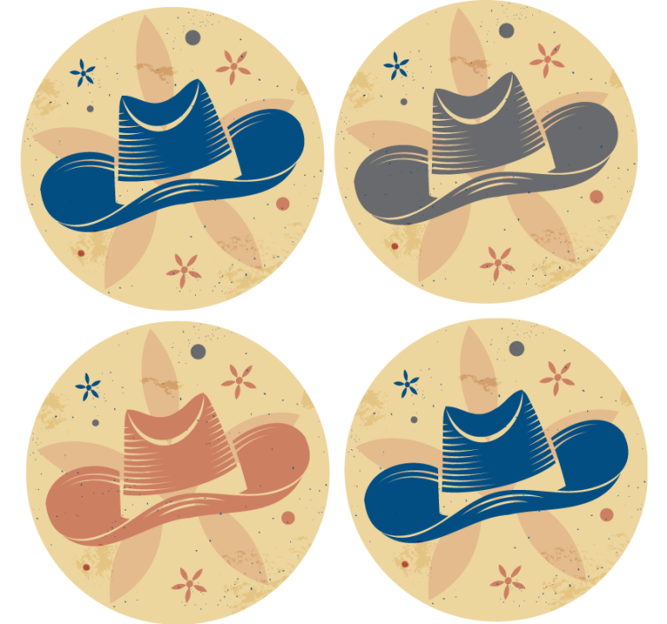 Geek coasters with stylish hat design - TenStickers