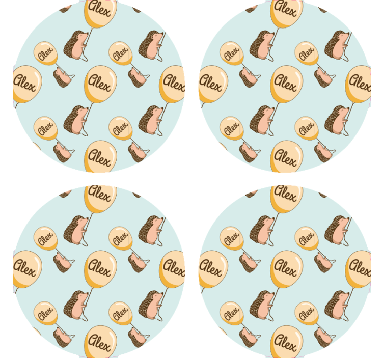 Personalised coasters with playful hedgehog designs - TenStickers