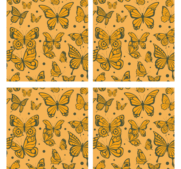 Butterfly pattern surface coasters - TenStickers