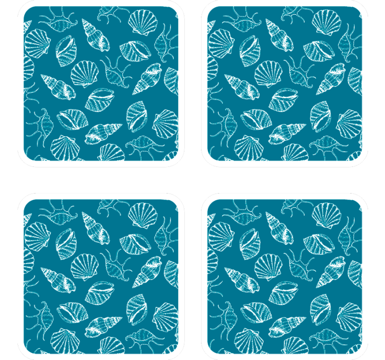Coasters with shell patterns background - TenStickers