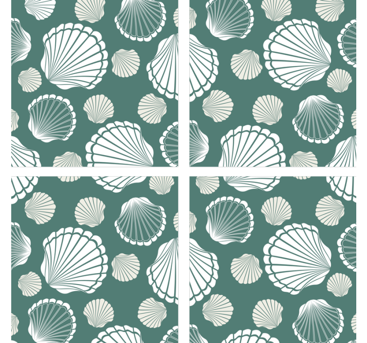 Coasters seashell pattern overlay - TenStickers