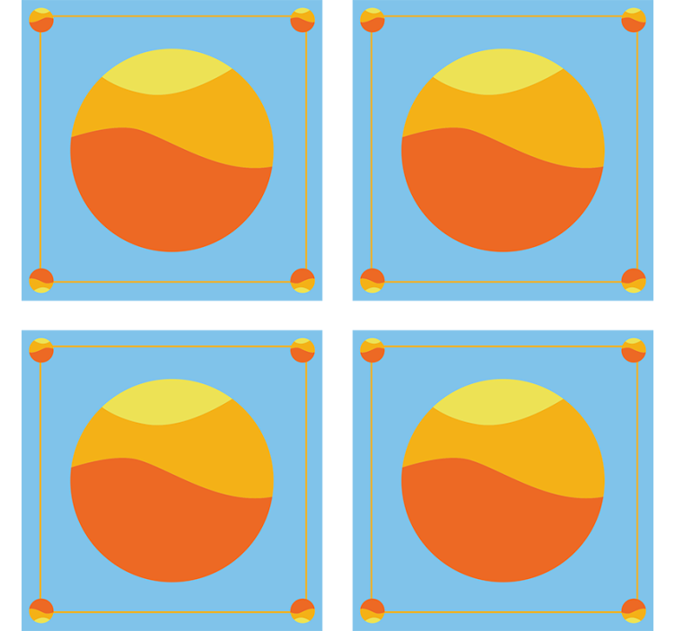 Coasters vibrant circular color fields - TenStickers