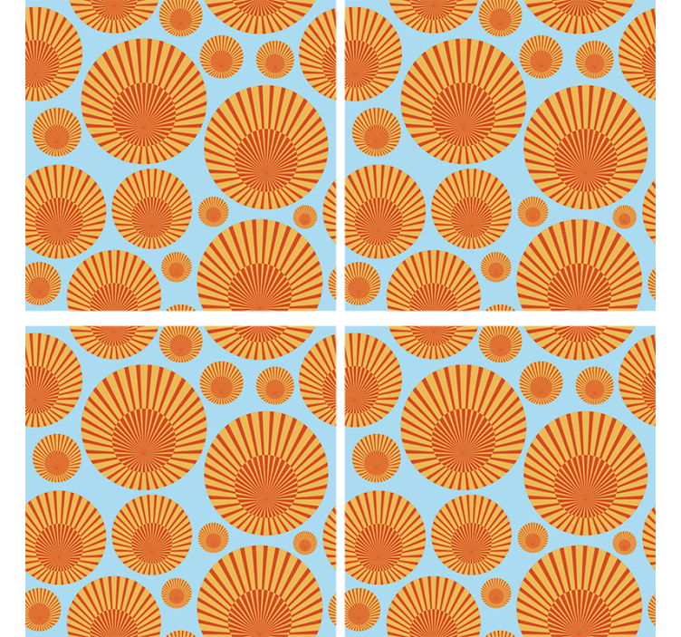 Coasters with radiant circular patterns - TenStickers