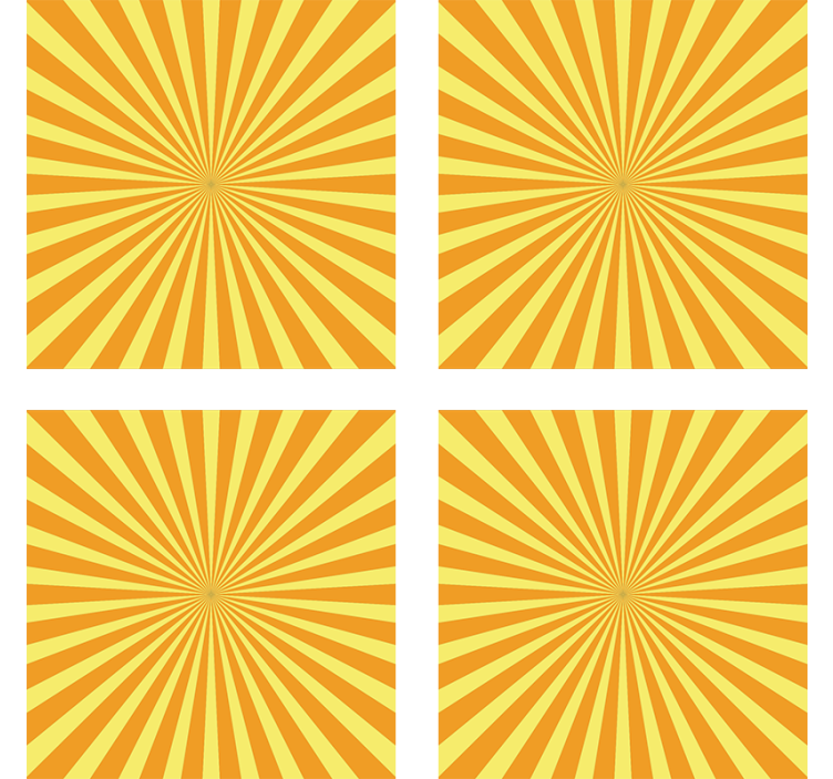 Coasters luminous sunburst design - TenStickers