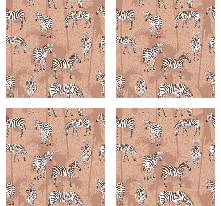 Modern coasters with zebra pattern texture - TenStickers