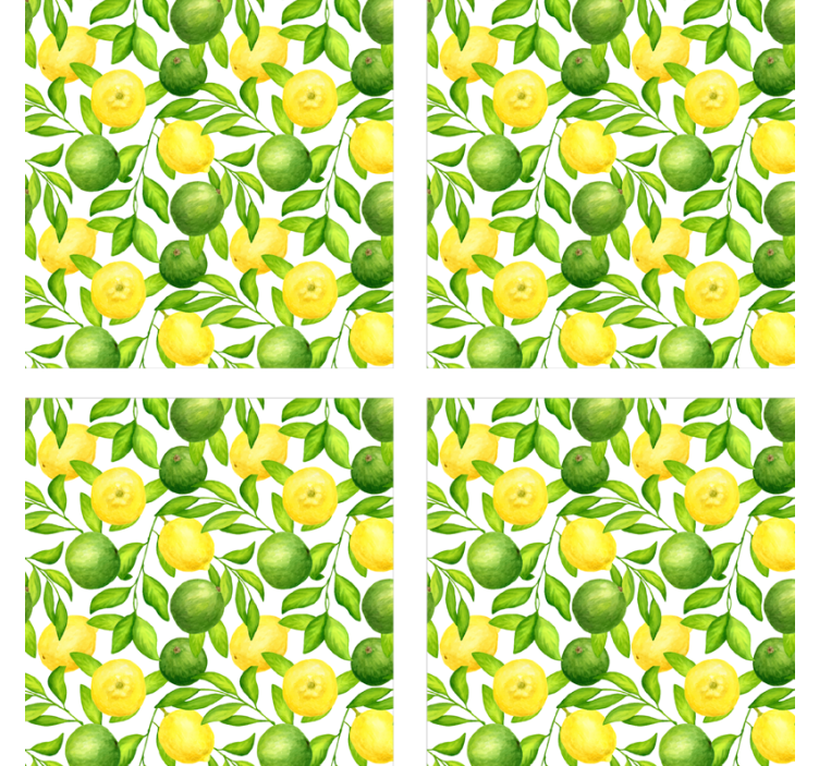 Coasters with lively citrus floral design - TenStickers