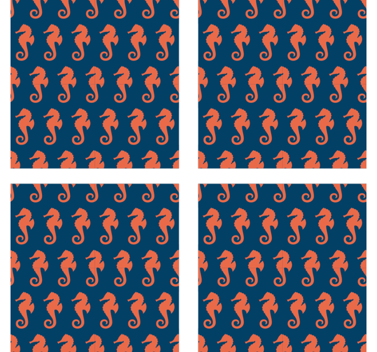 Geek coasters seahorse patterned surface - TenStickers