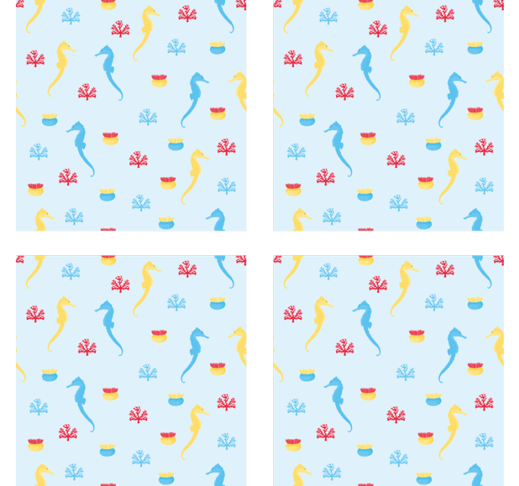 Sea horse and coral marine life coasters - TenStickers