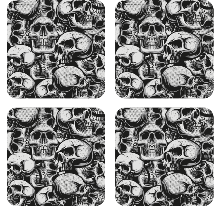 Geek coasters skull pattern monochrome - TenStickers