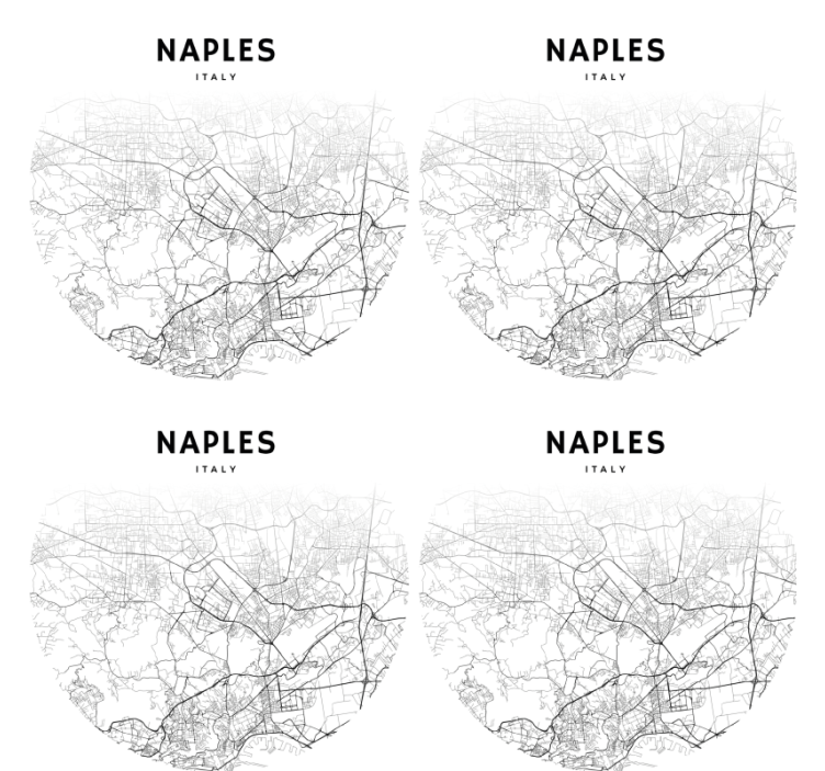 Personalised coasters naples map outline - TenStickers