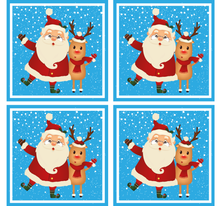 Christmas coasters santa and reindeer design - TenStickers