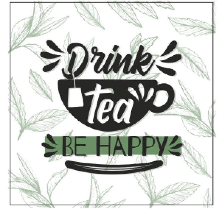Text coasters tea cup inspirational quote - TenStickers
