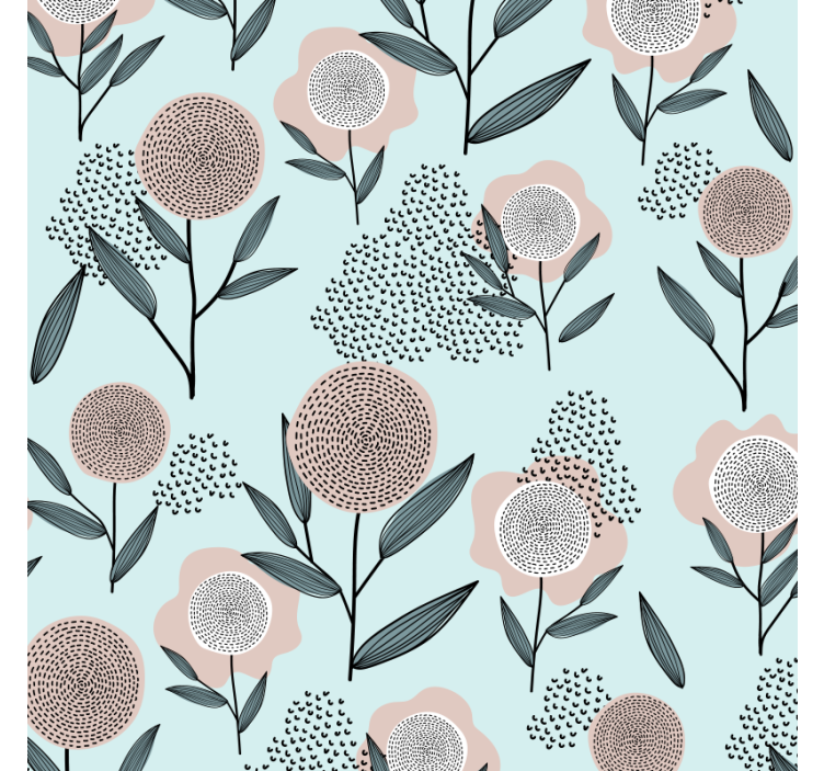 Floral pattern artistry coasters - TenStickers