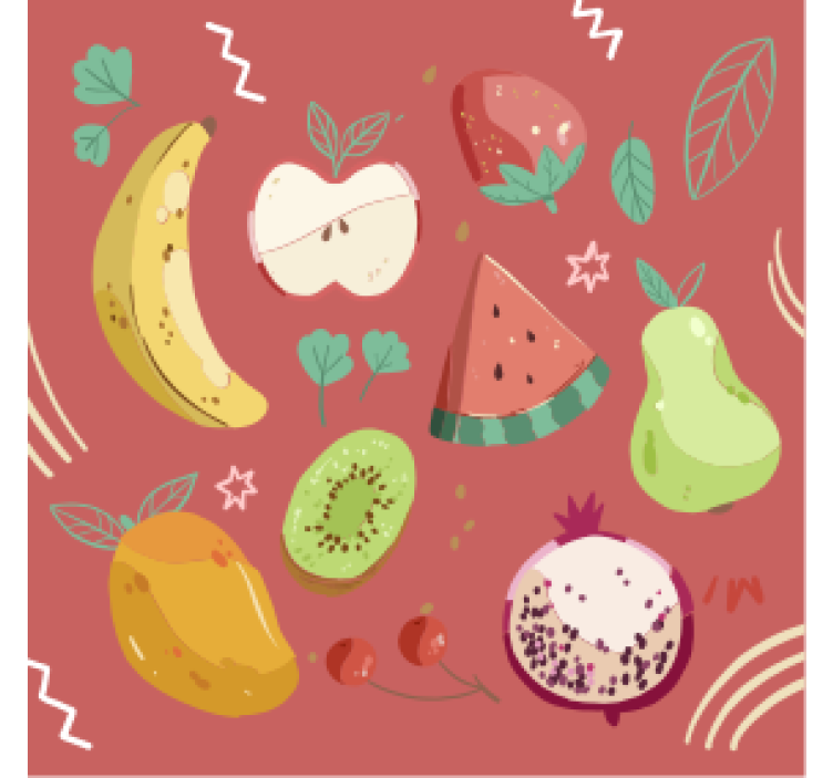 Modern coasters colorful fruit design - TenStickers