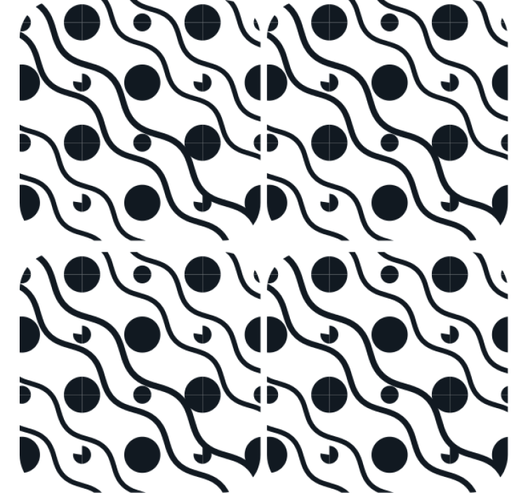Coasters wavy pattern with circles - TenStickers