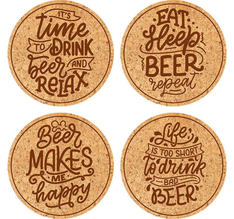 Different beer texts coasters - TenStickers