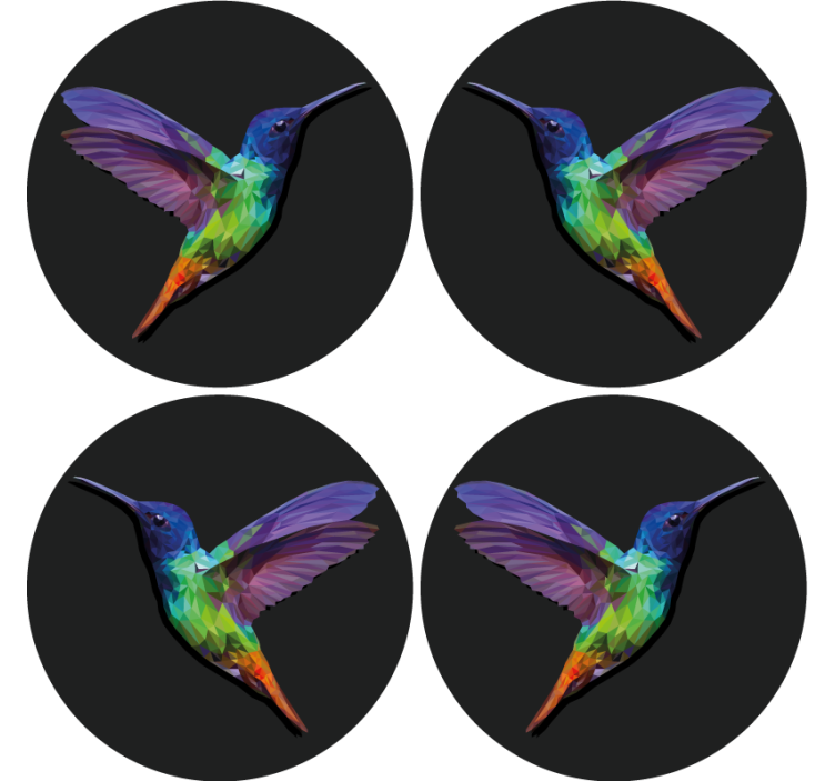 Geek coasters colorful hummingbird design - TenStickers