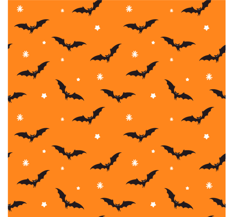 Halloween coaster with bat patterned orange surface - TenStickers