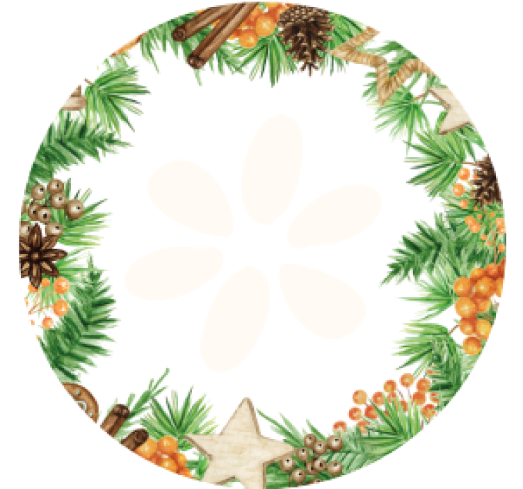 Christmas wreath drink coaster - TenStickers