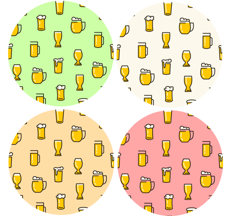 Beer pattern vinyl coasters - TenStickers