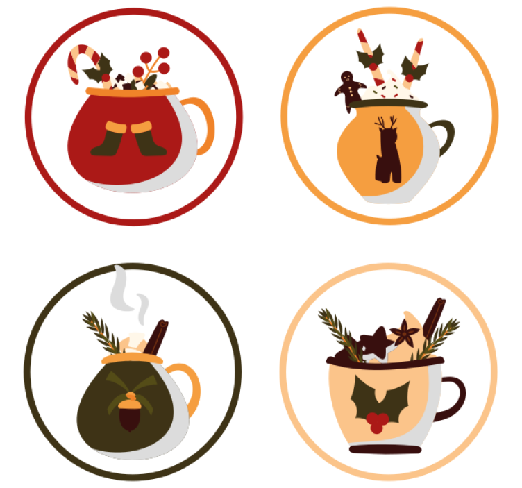Holiday themed mugs christmas coaster - TenStickers