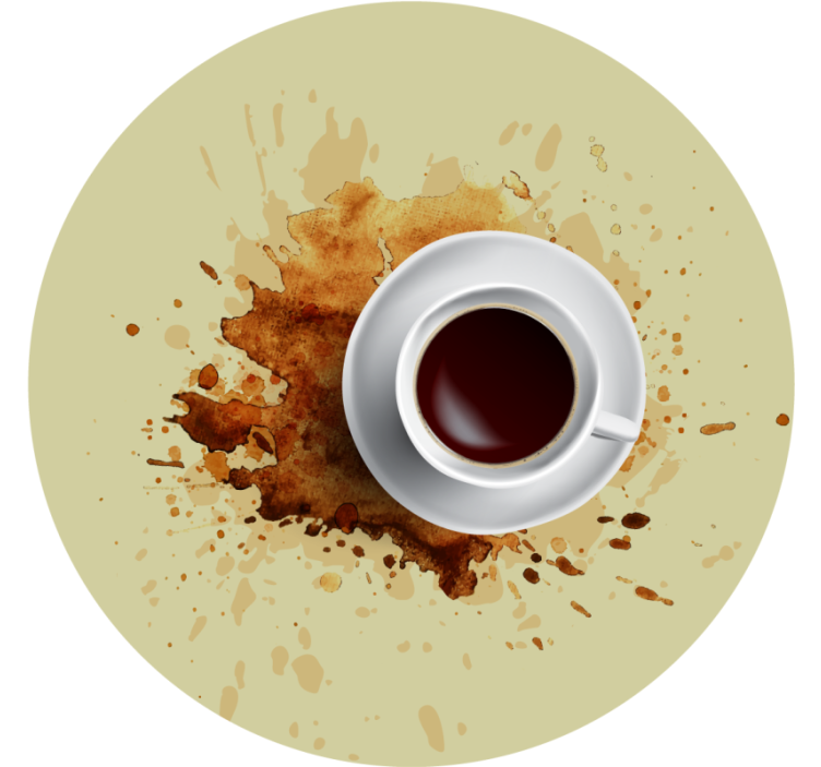 Geek coasters coffee cup with splash - TenStickers