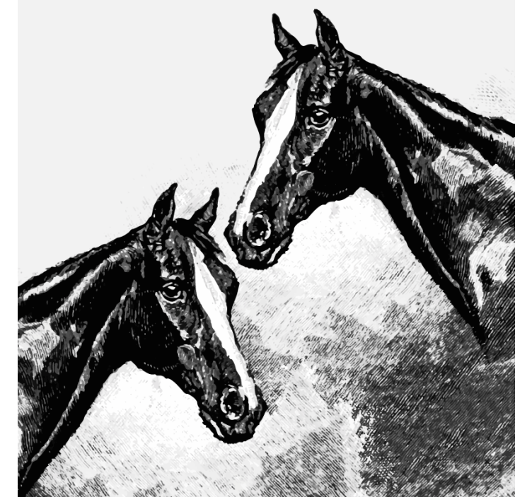 Vintage coasters double horse heads - TenStickers