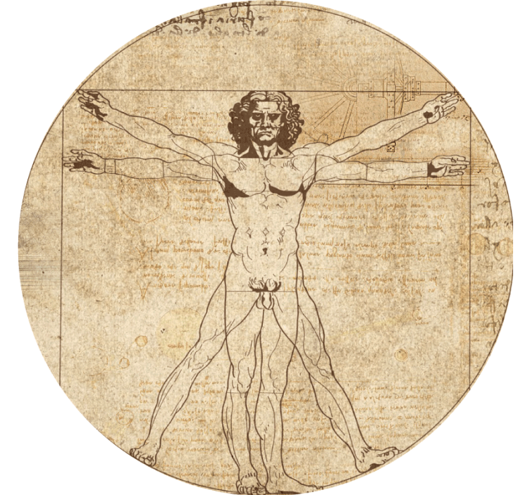 Modern coasters vitruvian man design - TenStickers