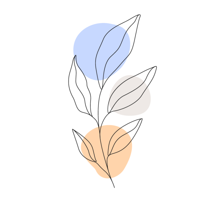 Modern coasters abstract botanical line art - TenStickers