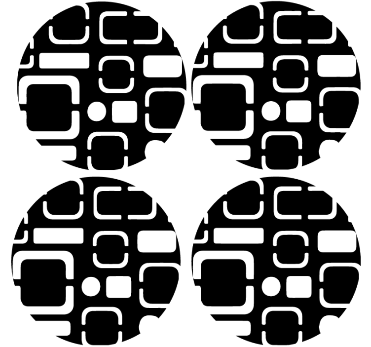 Coasters with geometric black designs - TenStickers