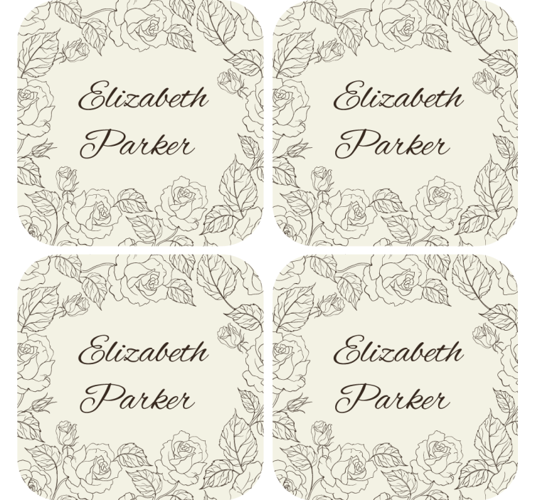 Vintage roses personalised coasters - TenStickers