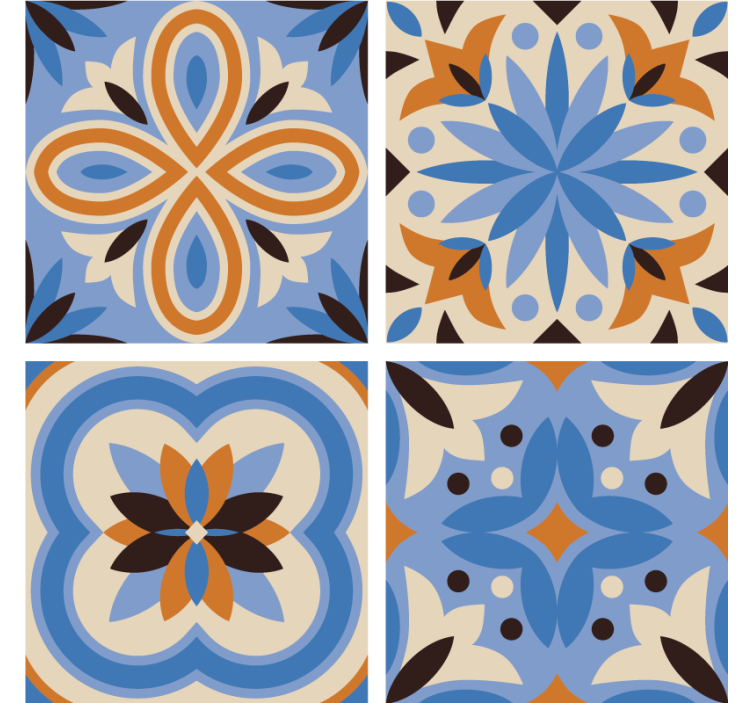 Coasters with intricate botanical designs - TenStickers