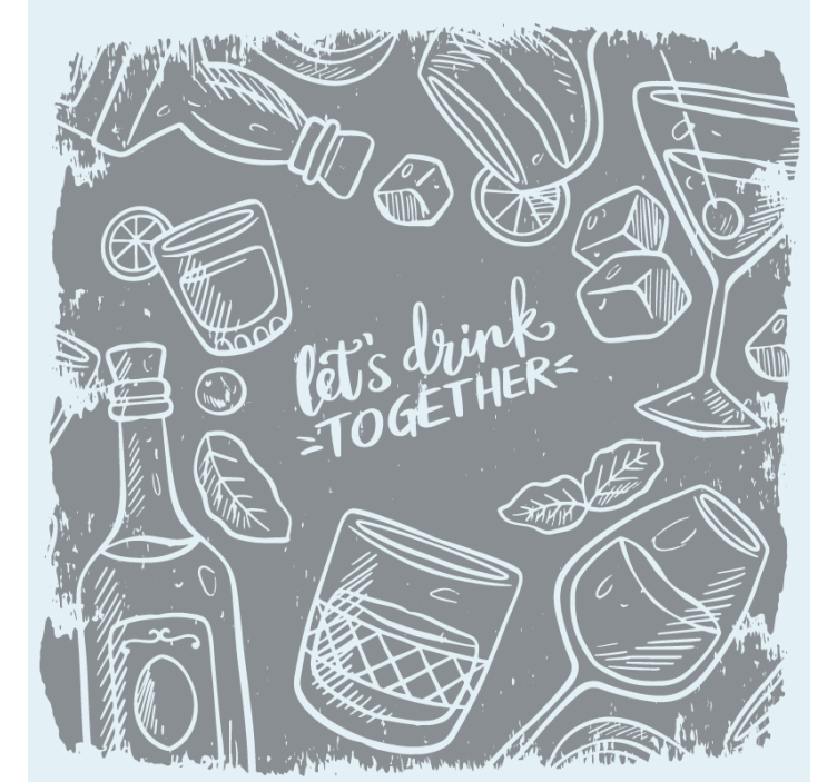 Beer mats for cocktails and glassware - TenStickers
