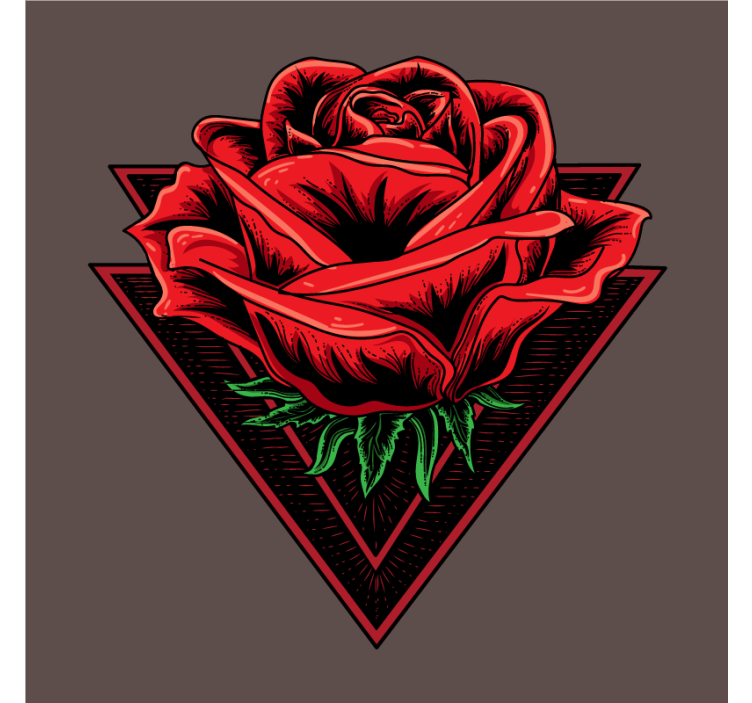 Geek coasters red rose design - TenStickers