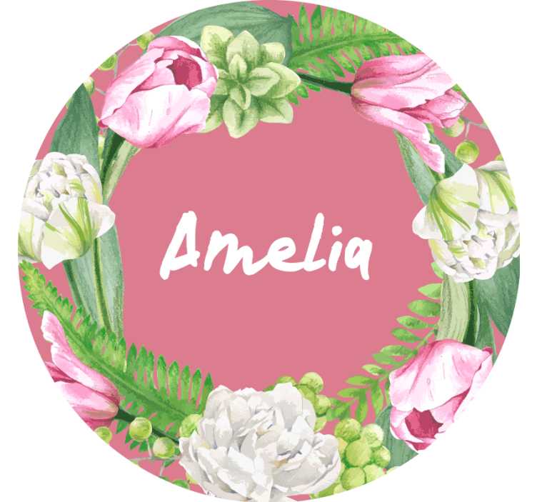 Tulip design with name personalised coasters - TenStickers