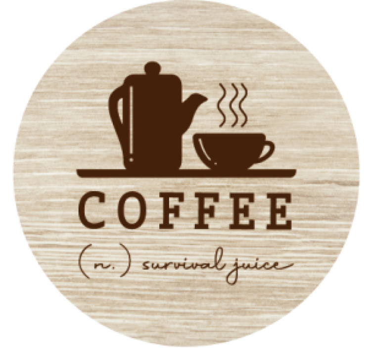 Personalised coasters coffee pot and cup - TenStickers